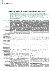 Health Policy Priority actions for the non-communicable disease crisis