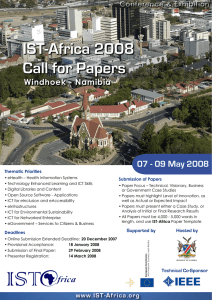 IST-Africa 2008 Call for Papers 07 - 09 May 2008 Windhoek - Namibia