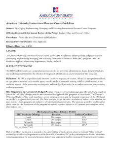 American University Instructional Revenue Center Guidelines