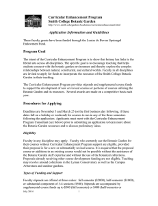 Application Information and Guidelines Curricular Enhancement Program Smith College Botanic Garden