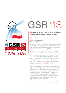 GSR ‘13 4th Generation regulation: driving