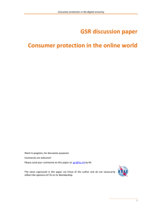 GSR discussion paper  Consumer protection in the online world 