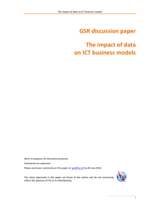 GSR discussion paper  The impact of data   on ICT business models 