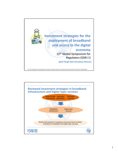 Investment strategies for the  deployment of broadband  and access to the digital  economy