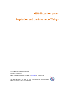 GSR discussion paper  Regulation and the Internet of Things    