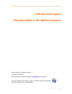 GSR discussion paper  Interoperability in the digital ecosystem 