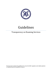 Guidelines Transparency on Roaming Services