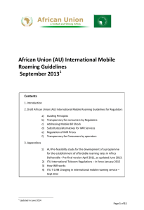 African Union (AU) International Mobile Roaming Guidelines 3 1