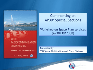 Commenting on AP30* Special Sections Commenting on AP30* Special Sections