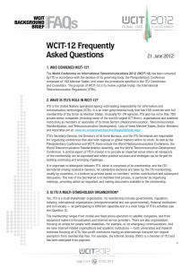 FAQ s WCIT-12 Frequently Asked Questions