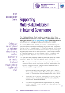 Supporting Multi-stakeholderism in Internet Governance WTPF