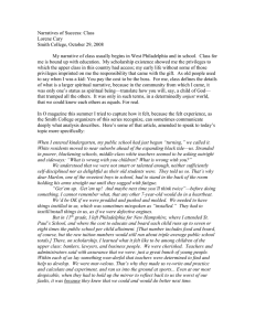 Narratives of Success: Class Lorene Cary Smith College, October 29, 2008