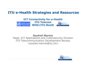 ITU e - Health Strategies and Resources
