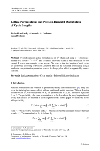 Lattice Permutations and Poisson-Dirichlet Distribution of Cycle Lengths Stefan Grosskinsky Daniel Ueltschi