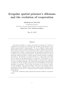 Irregular spatial prisoner’s dilemma and the evolution of cooperation May 22, 2013