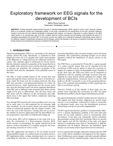 Exploratory framework on EEG signals for the development of BCIs Martin Perez-Guevara