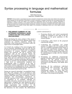 Syntax processing in language and mathematical formulas Martin Perez-Guevara Supervisor: Christophe Pallier