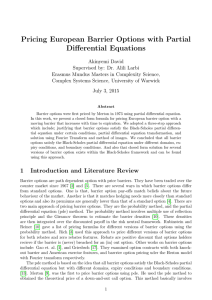 Pricing European Barrier Options with Partial Differential Equations