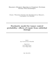 Stochastic model for tumor control probability: effects of repair from sublethal damage