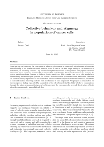 Collective behaviour and stigmergy in populations of cancer cells