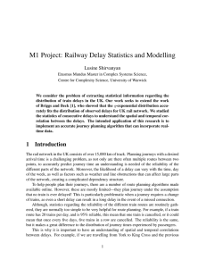 M1 Project: Railway Delay Statistics and Modelling Lusine Shirvanyan