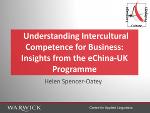 Understanding Intercultural Competence for Business: Insights from the eChina-UK Programme