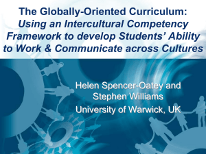 The Globally-Oriented Curriculum: Using an Intercultural Competency Framework to develop Students’ Ability