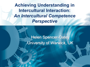 Achieving Understanding in Intercultural Interaction: An Intercultural Competence Perspective