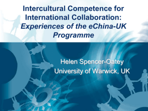 Intercultural Competence for International Collaboration: Experiences of the eChina-UK Programme