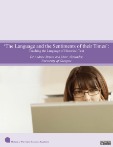 ‘The Language and the Sentiments of their Times’: