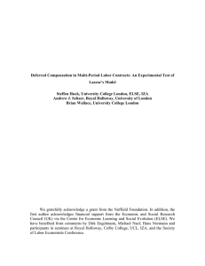Deferred Compensation in Multi-Period Labor Contracts: An Experimental Test of
