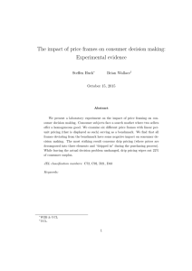 The impact of price frames on consumer decision making: Experimental evidence