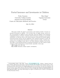 Partial Insurance and Investments in Children