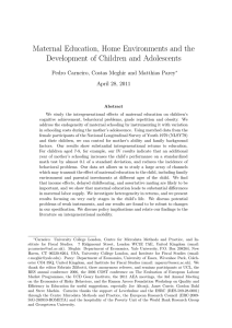 Maternal Education, Home Environments and the Development of Children and Adolescents