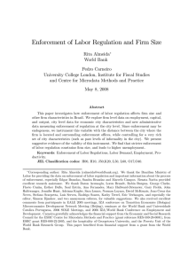 Enforcement of Labor Regulation and Firm Size