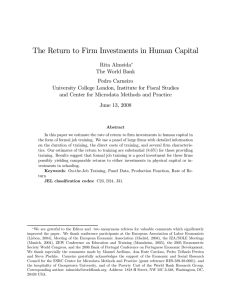 The Return to Firm Investments in Human Capital