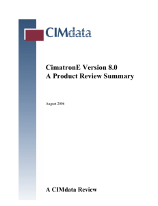 CimatronE Version 8.0 A Product Review Summary  A CIMdata Review