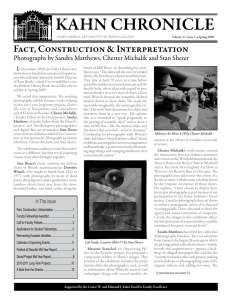 KAHN CHRONICLE Fact, Construction &amp; Interpretation i