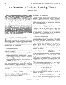 An Overview of Statistical Learning Theory Vladimir N. Vapnik