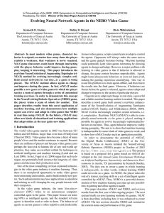 Proceedings of the IEEE  2005 Symposium on Computational Intelligence... Winner of the Best Paper Award at CIG’05