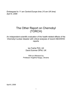 The Other Report on Chernobyl (TORCH)