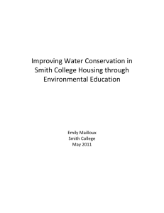   Improving Water Conservation in   Smith College Housing through  Environmental Education 