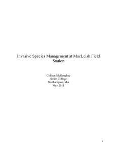Invasive Species Management at MacLeish Field Station  Colleen McGaughey