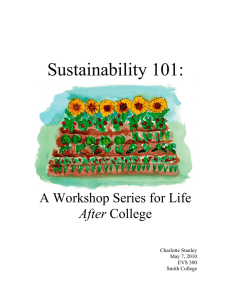 Sustainability 101:  A Workshop Series for Life After