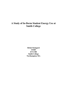 A Study of In-Dorm Student Energy Use at Smith College Britni Steingard