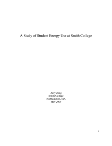 A Study of Student Energy Use at Smith College Amy Zeng
