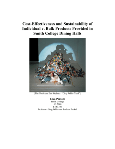 Cost-Effectiveness and Sustainability of Individual v. Bulk Products Provided in