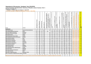 Department of Economics, Academic Year 2014/2015 Responses are graded 1-5: