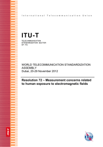 ITU-T Resolution 72 – Measurement concerns related WORLD TELECOMMUNICATION STANDARDIZATION