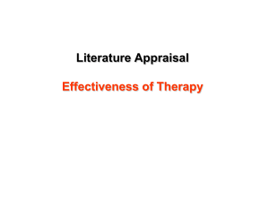 Literature Appraisal Effectiveness of Therapy